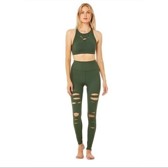 ALO Yoga High-Waist Ripped Warrior Leggings